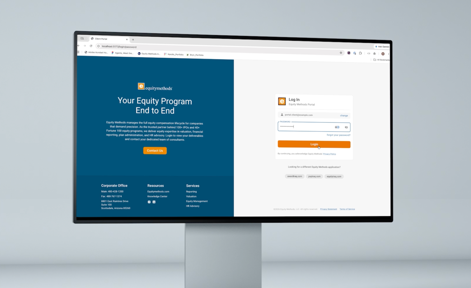 Equity Methods Client Portal