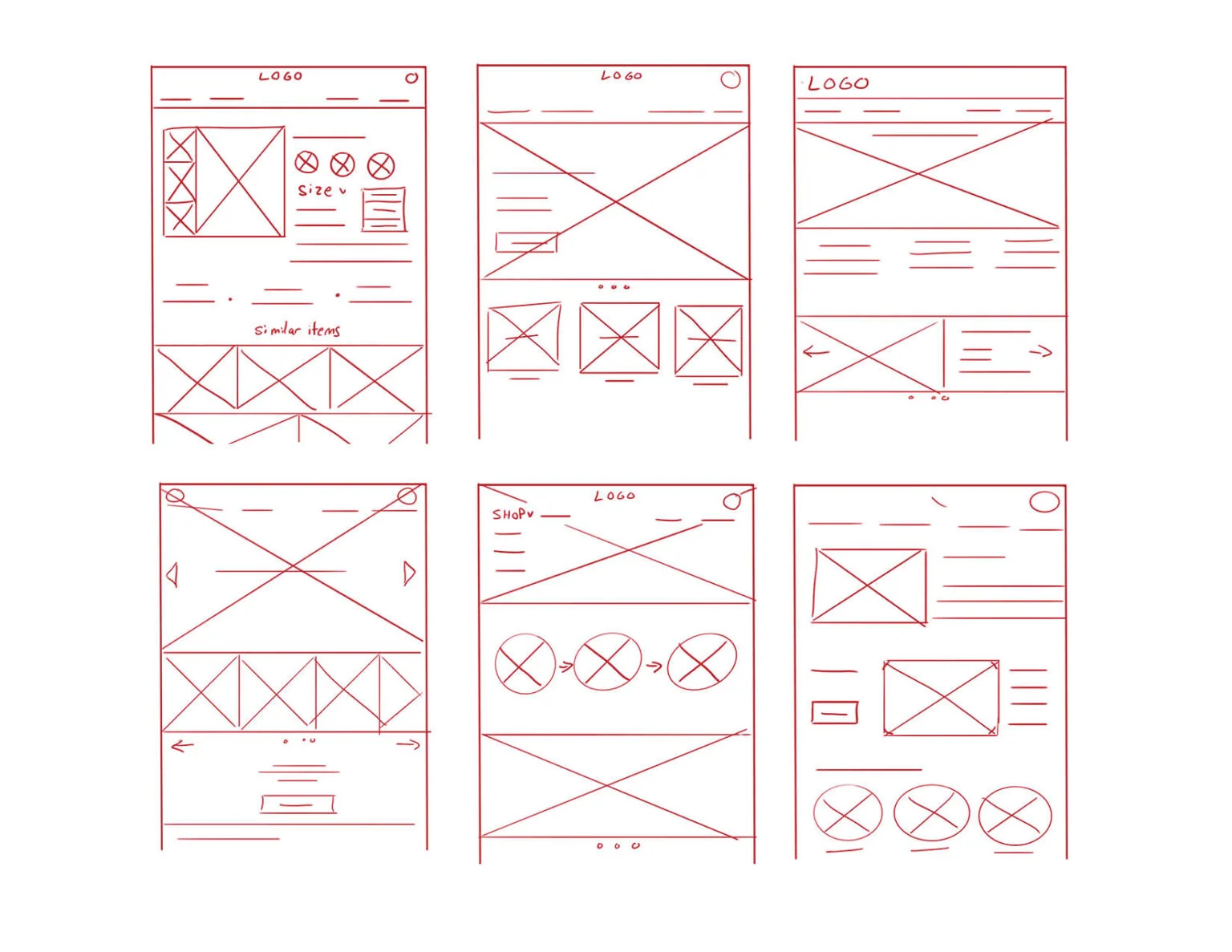 Magnolia & Poppy wireframes